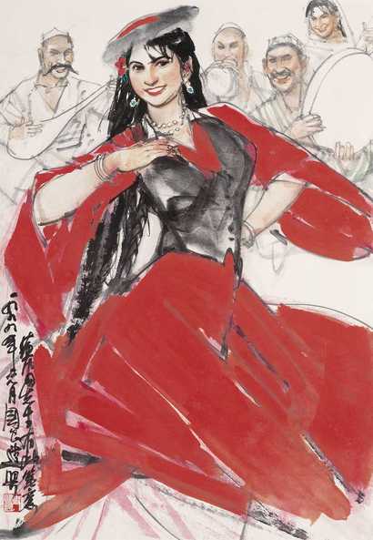 史国良 1999年作 人物 镜心